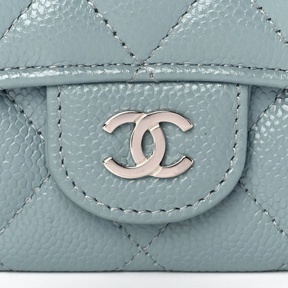 Chanel Caviar Quilted Flap Card Holder Wallet Light Blue 11 of 12