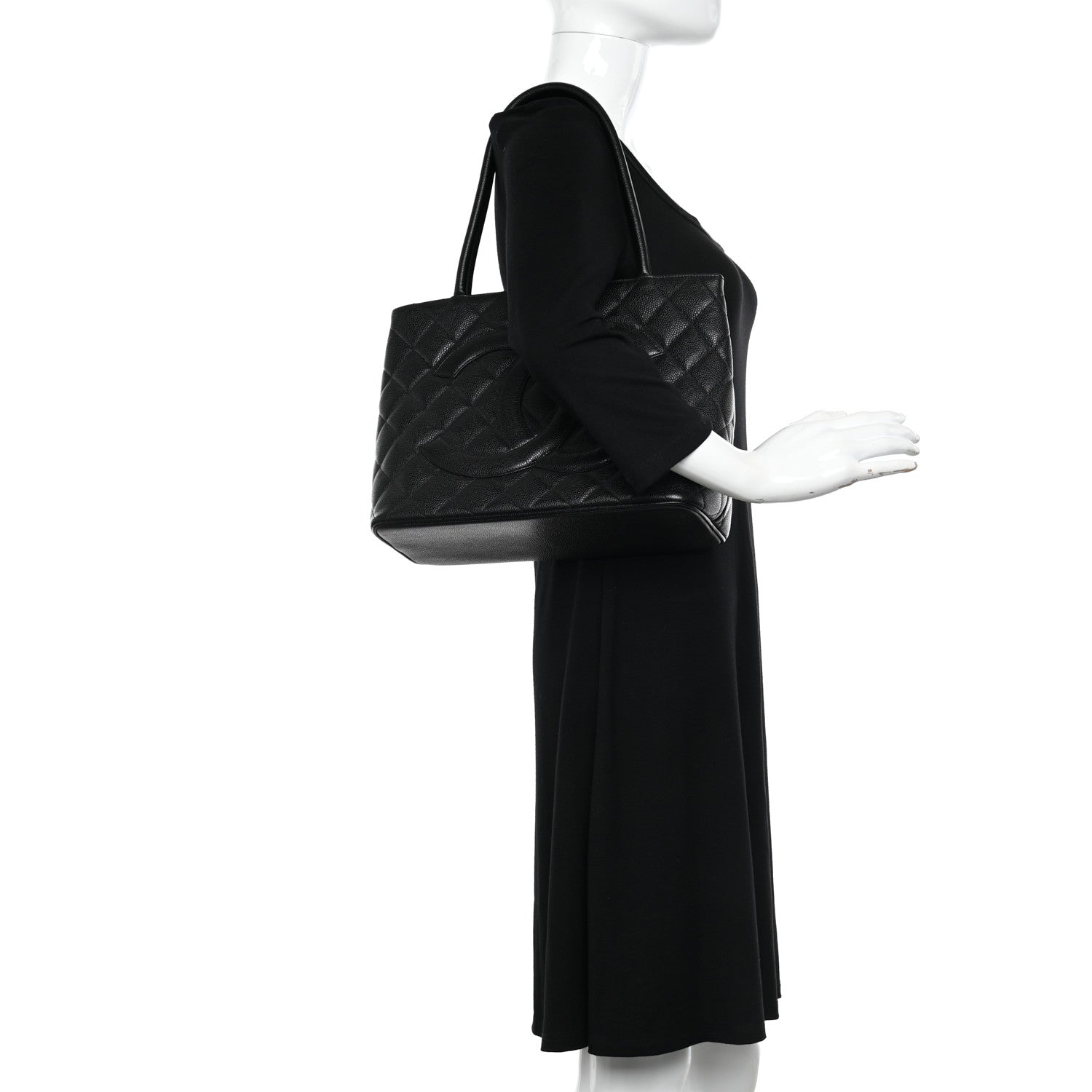 Chanel Caviar Quilted Medallion Tote Black 2 of 10