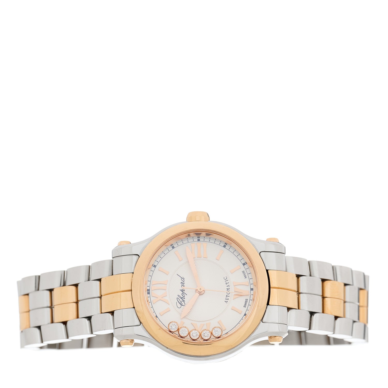 Chopard Stainless Steel 18K Rose Gold 5 Diamond 30mm Happy Sport Automatic Watch 2 of 4