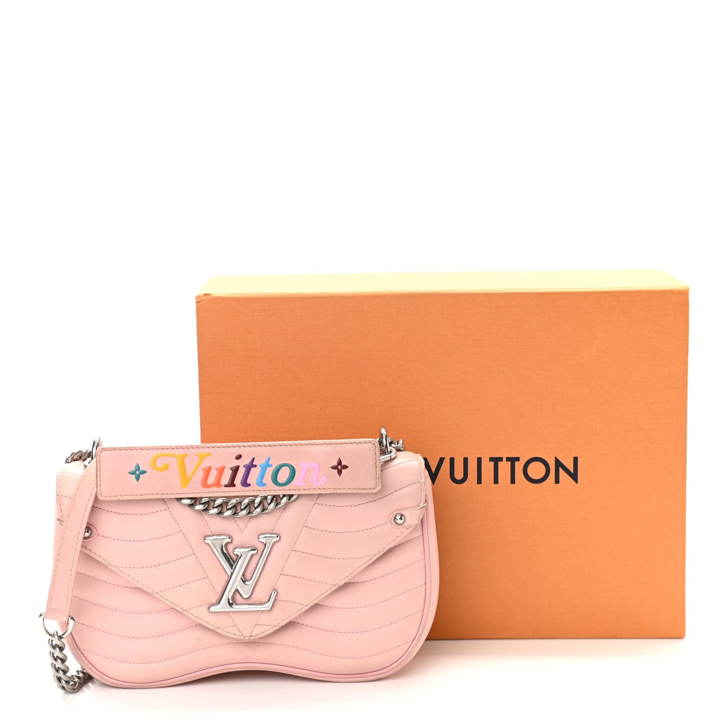 Calfskin New Wave Chain MM Smoothie Pink