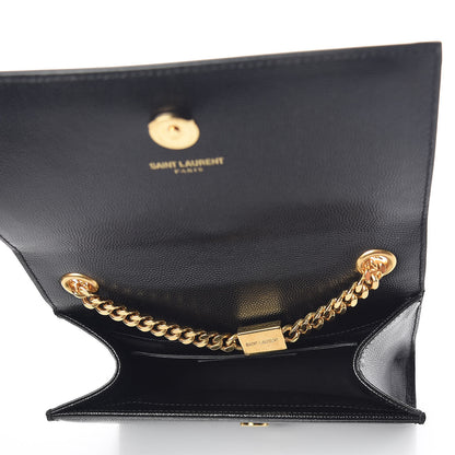 Saint Laurent Grain De Poudre Small Monogram Kate Satchel Black 5 of 8