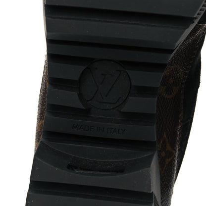 Louis Vuitton Suede Calfskin Monogram Laureate Platform Desert Boots 41 Black 6 of 8
