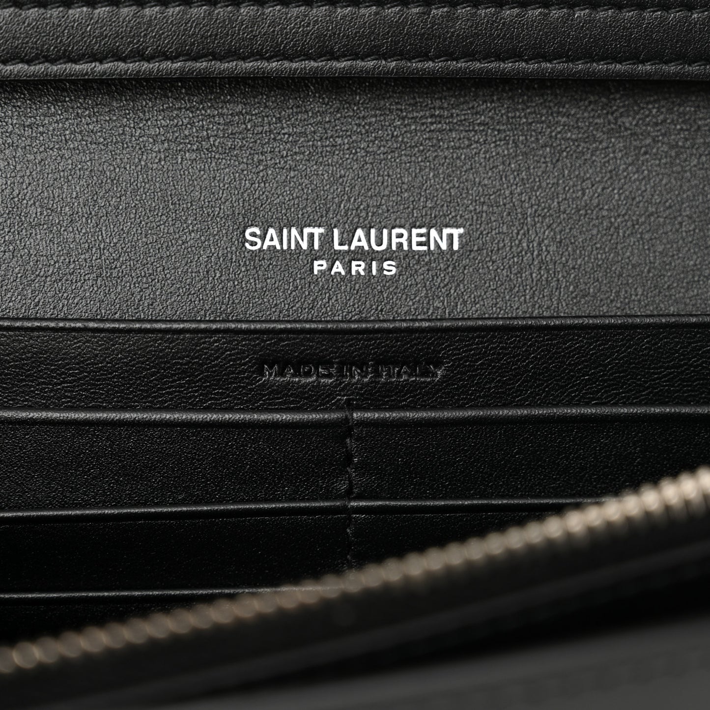 Glazed Calfskin Cassandre Wallet On Chain WOC Black