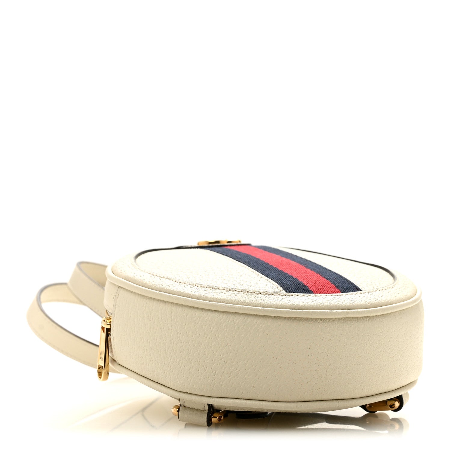 Gucci Textured Calfskin Web Mini Ophidia Round Backpack Mystic White 4 of 11