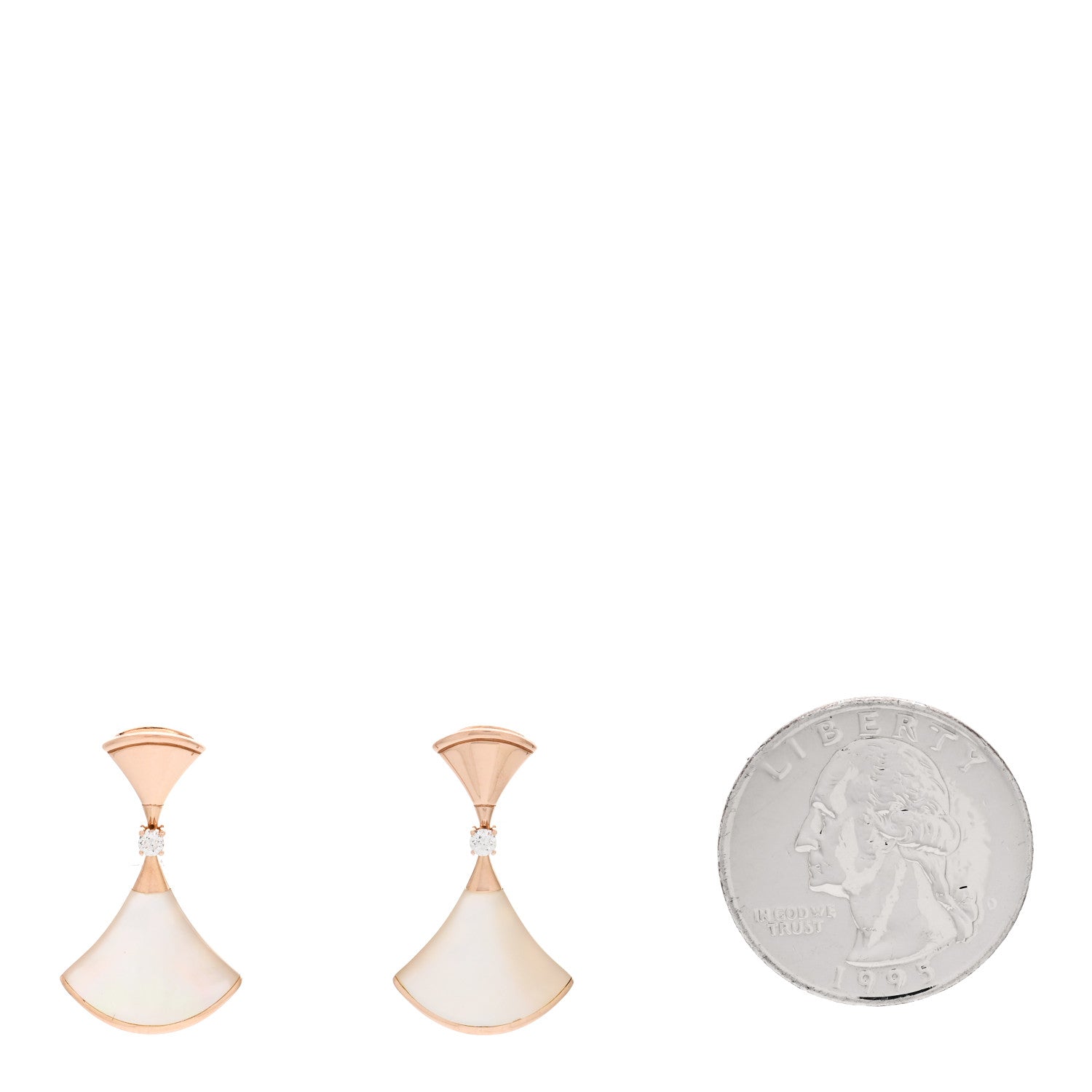 Bulgari 18K Rose Gold Diamond Mother of Pearl Divas' Dream Earrings 2 of 5