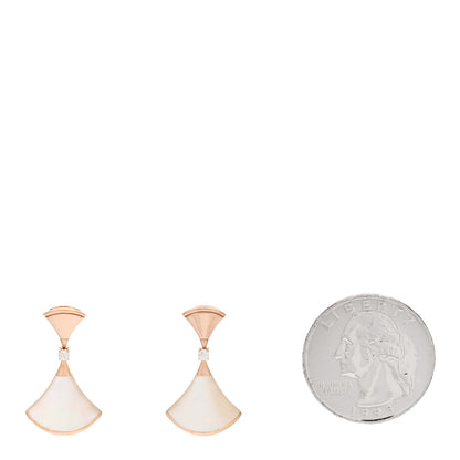 Bulgari 18K Rose Gold Diamond Mother of Pearl Divas' Dream Earrings 2 of 5