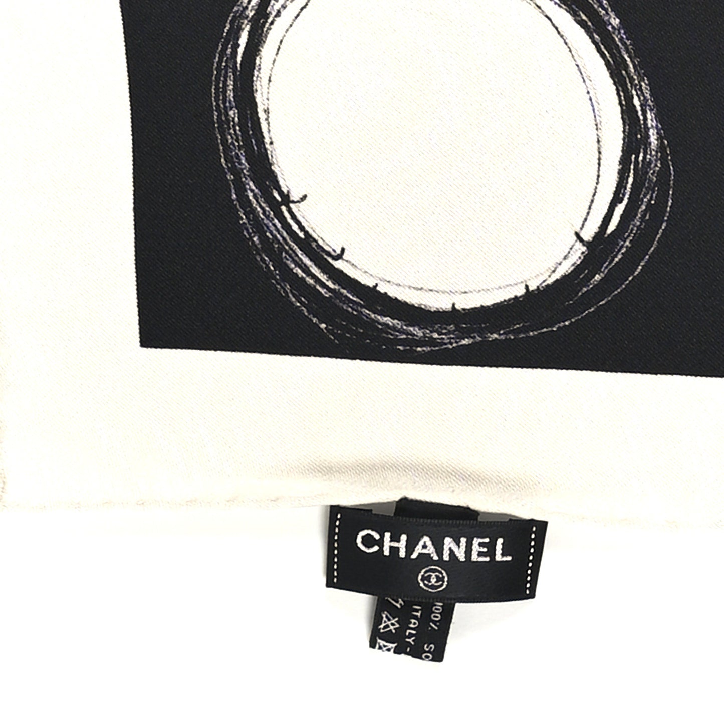 Silk CC Planet Scarf White Black