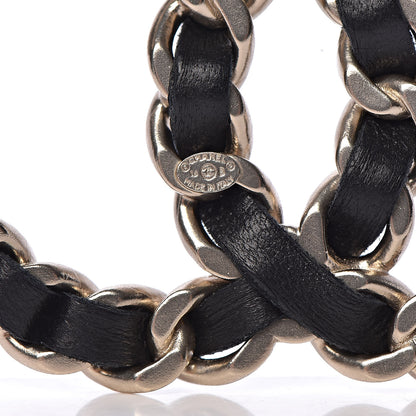 Chanel Lambskin Chain CC Brooch Black Gold 4 of 5