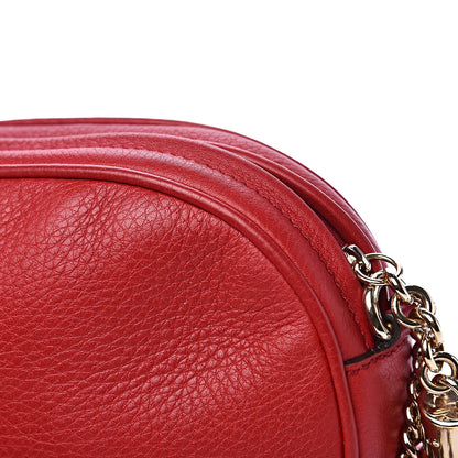 Gucci Pebbled Calfskin Mini Soho Chain Bag Tabasco Red 9 of 13
