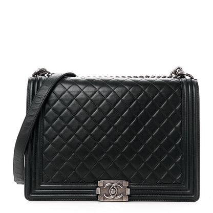 Chanel Lambskin Quilted Large Boy Flap Black 1 of 10