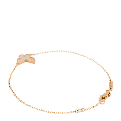 Van Cleef & Arpels 18K Yellow Gold Mother of Pearl Sweet Alhambra Butterfly Bracelet 2 of 5