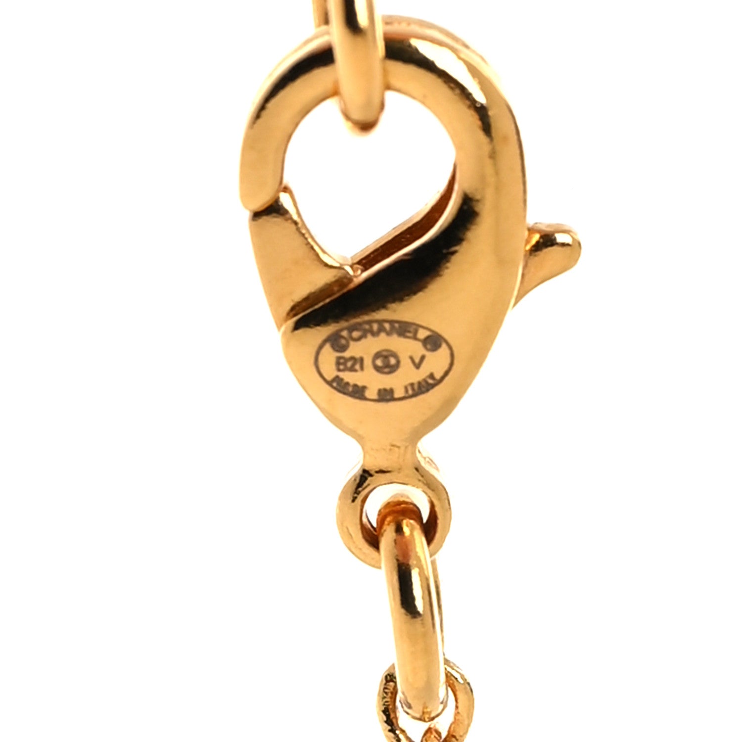 Chanel Metal CC Paris Button Necklace Gold 5 of 6