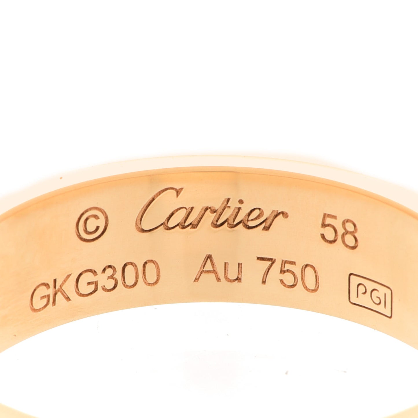 18K Yellow Gold 5.5mm LOVE Ring 58 8.25