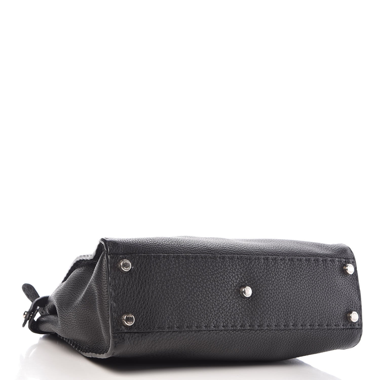 Fendi Cuoio Romano Selleria Bi-Color Medium Peekaboo Iconic Satchel Black Mou 5 of 11