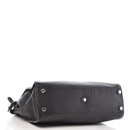Fendi Cuoio Romano Selleria Bi-Color Medium Peekaboo Iconic Satchel Black Mou 5 of 11