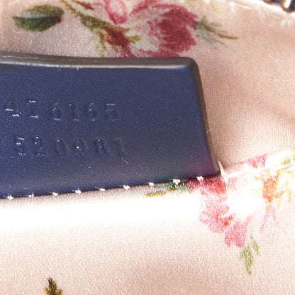 Gucci Denim Matelasse Flora GG Marmont Cosmetic Case Blue 9 of 9