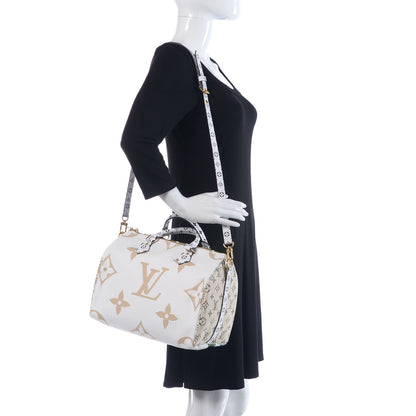 Louis Vuitton Monogram Giant Speedy Bandouliere 30 Kaki Beige 2 of 10