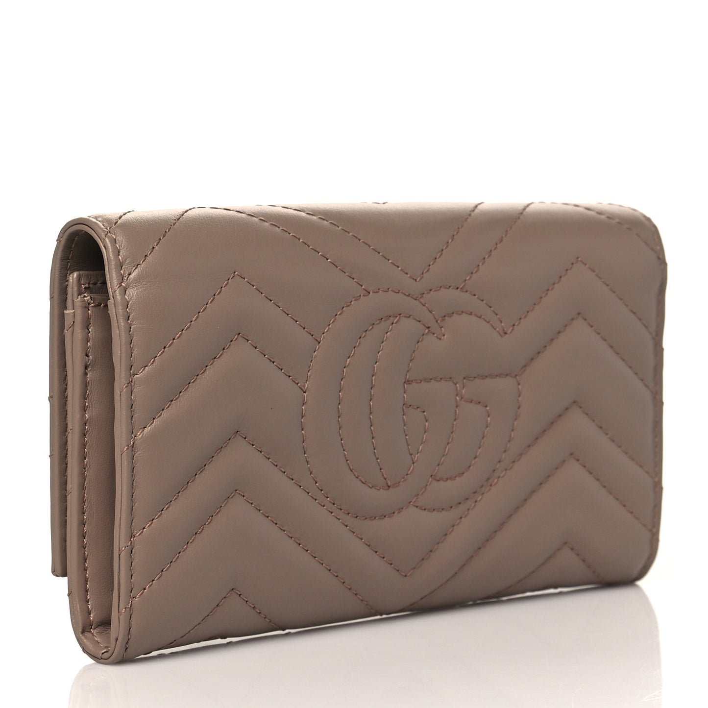 Calfskin Matelasse GG Marmont Continental Wallet Porcelain Rose