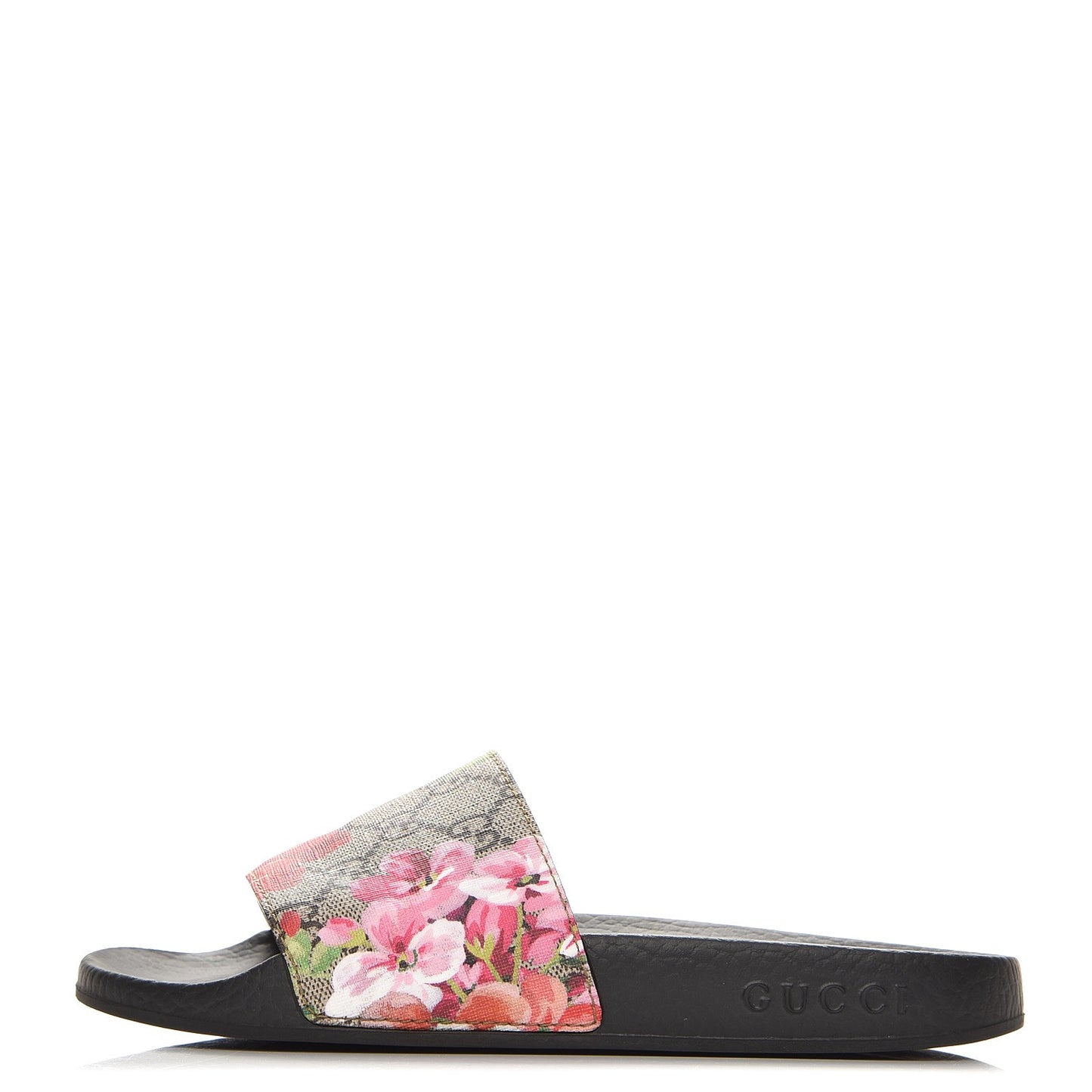 GG Supreme Monogram Blooms Slide Sandals 36 Beige Multicolor