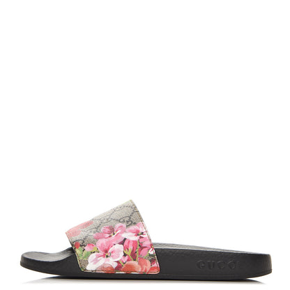 Gucci GG Supreme Monogram Blooms Slide Sandals 36 Beige Multicolor 1 of 7