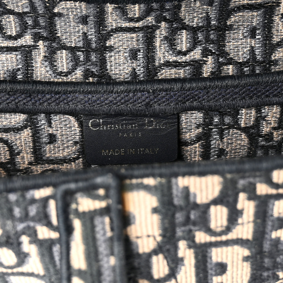 Christian Dior Oblique Embroidered Saddle Bag Blue 6 of 10