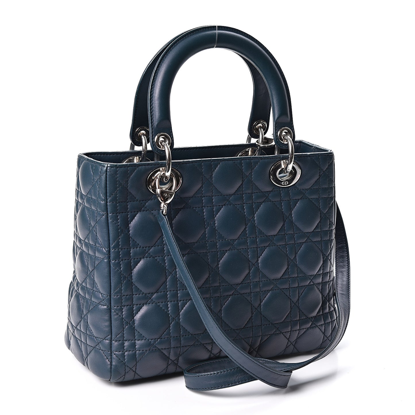 Lambskin Cannage Medium Lady Dior Navy
