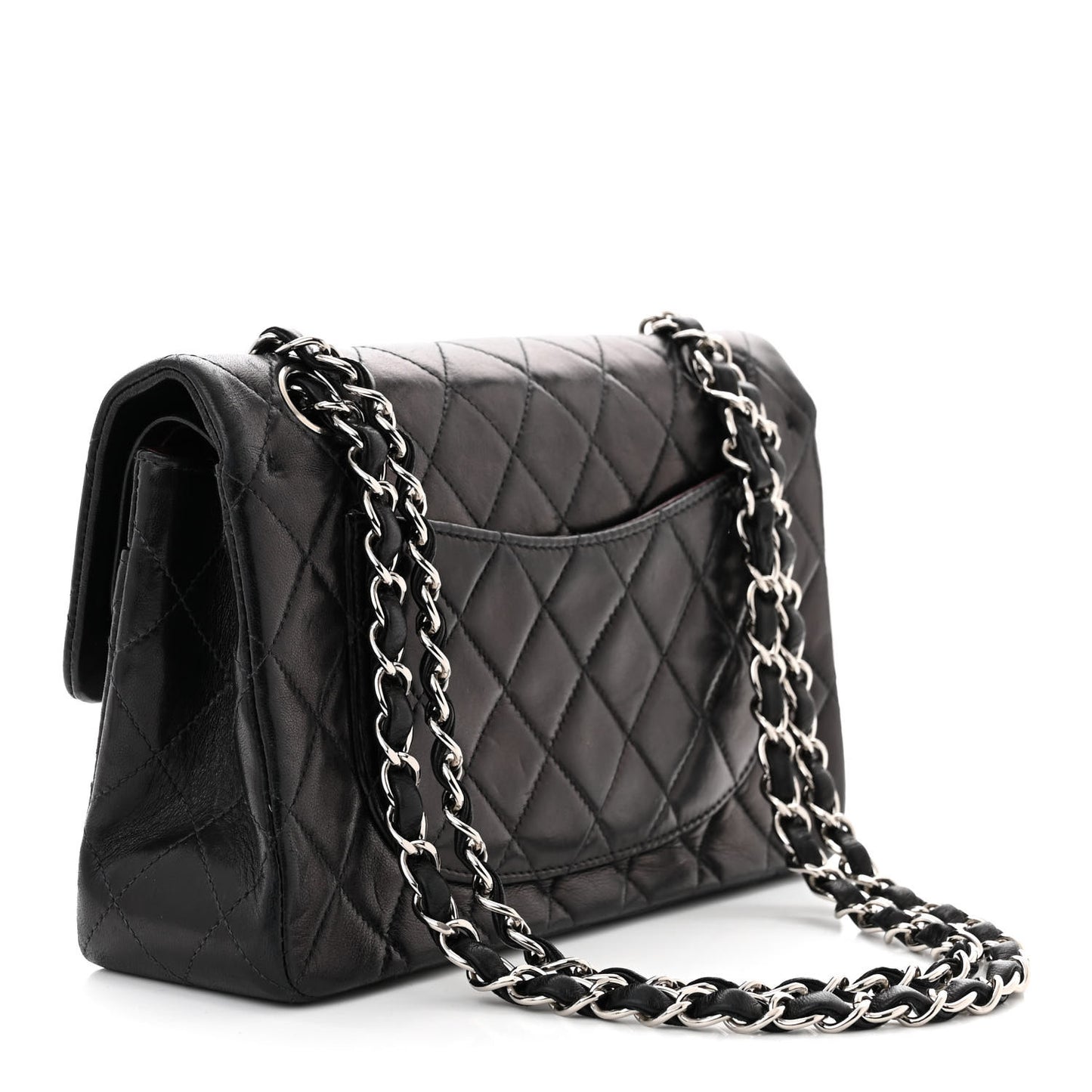 Lambskin Quilted Small Double Flap Black