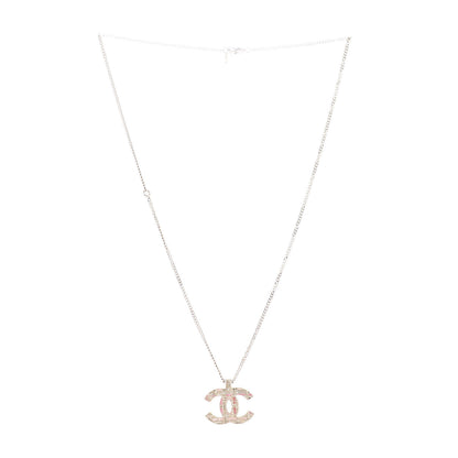 Chanel Crystal Enamel Tweed Effect CC Necklace Gold 3 of 6