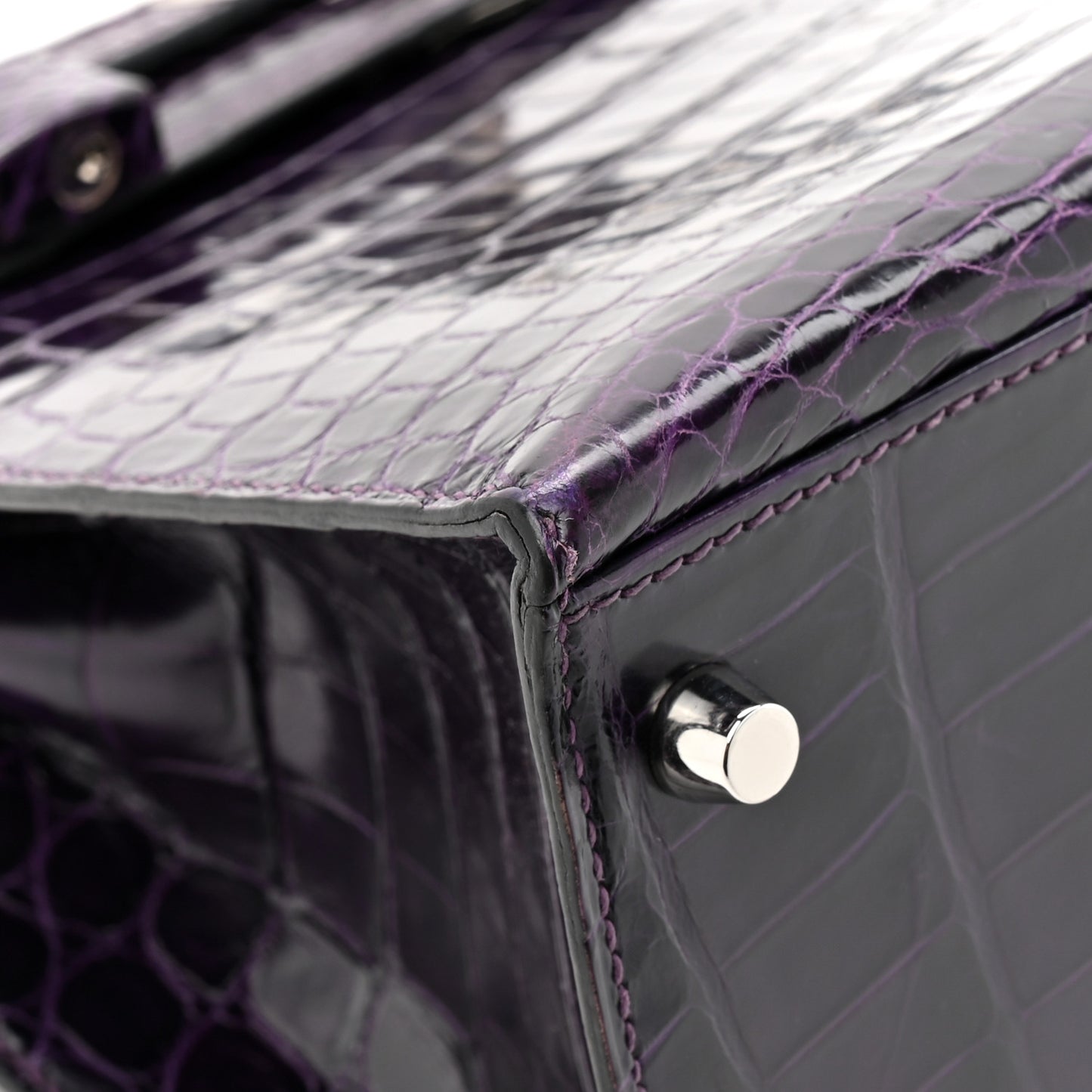 Shiny Niloticus Crocodile Kelly Sellier 28 Amethyst