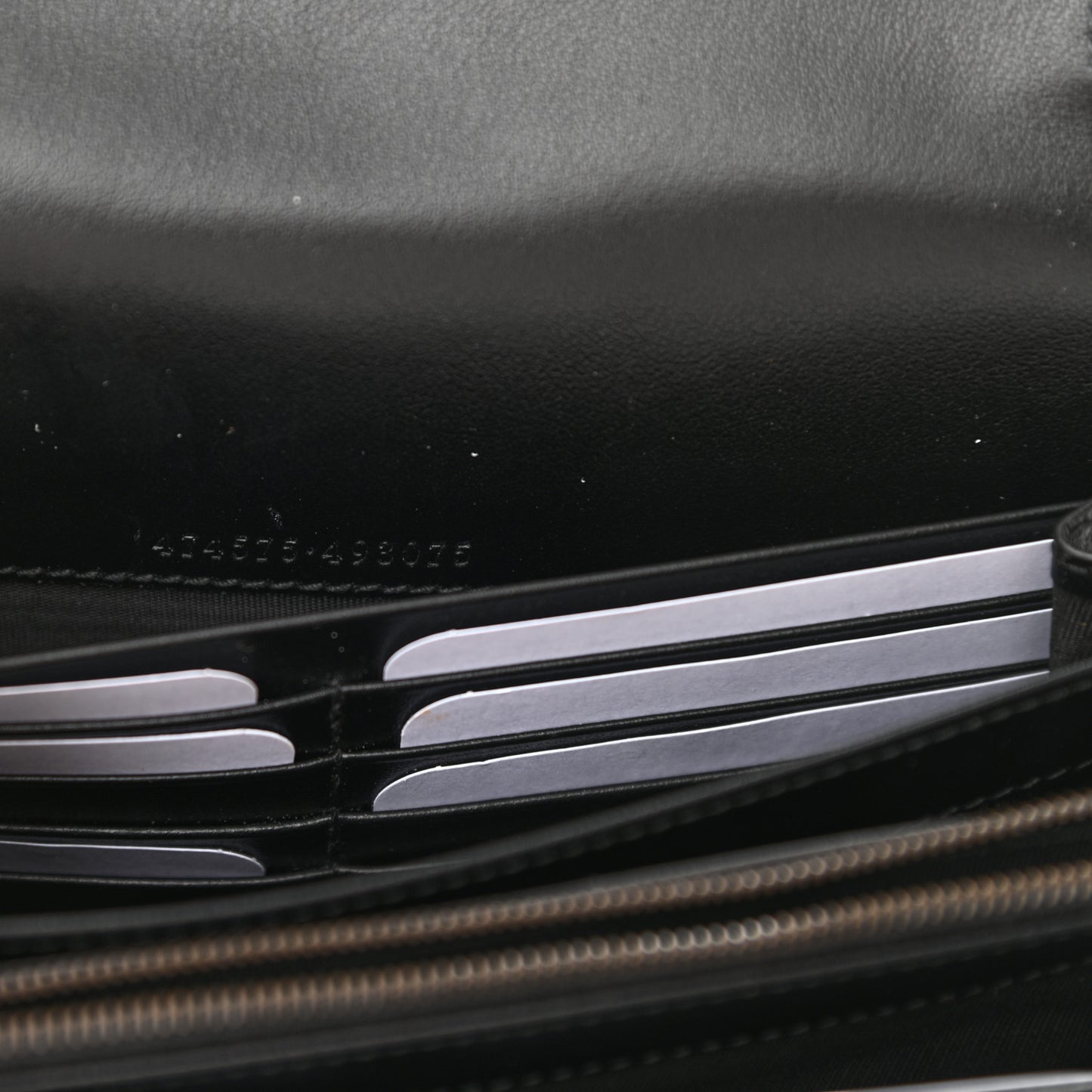Calfskin Matelasse GG Marmont Chain Wallet Black