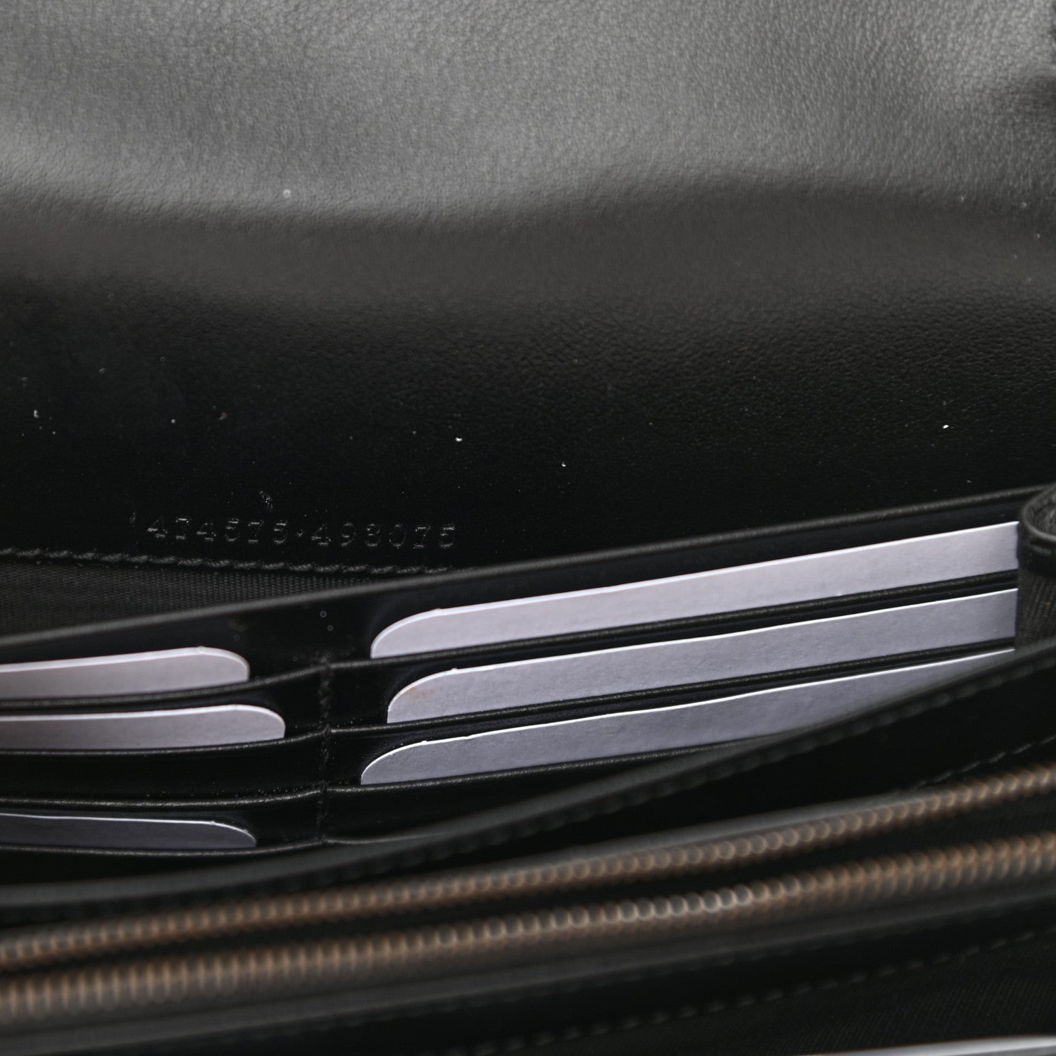 Gucci Calfskin Matelasse GG Marmont Chain Wallet Black 8 of 9