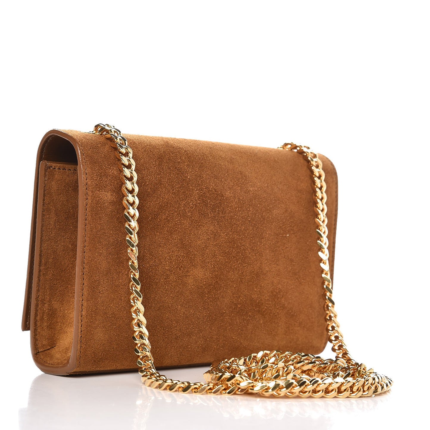 Suede Small Classic Monogram Kate Tassel Satchel Light Ochre