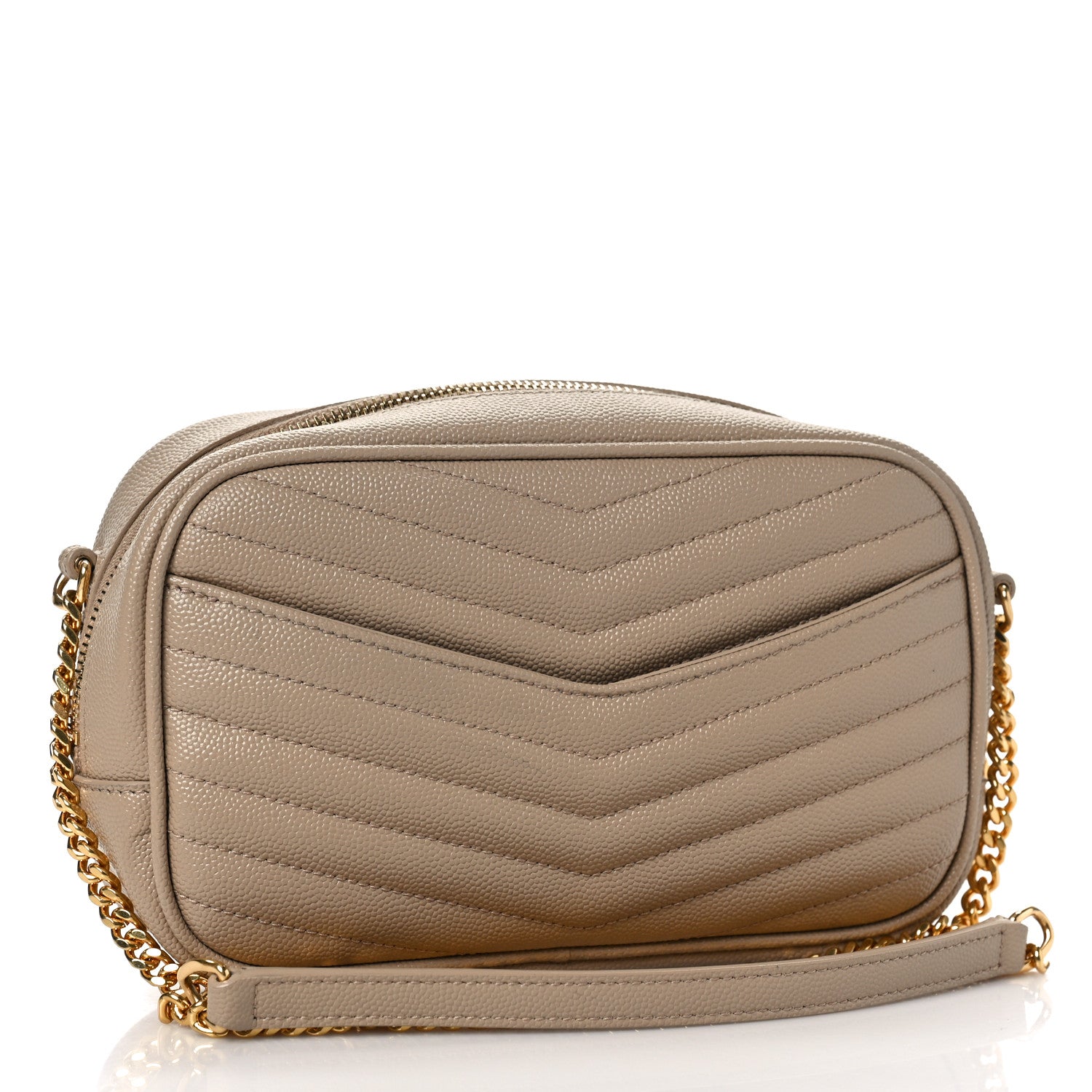 Saint Laurent Grain De Poudre Matelasse Monogram Mini Lou Camera Bag Dark Beige 3 of 10