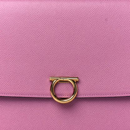 Salvatore Ferragamo Hammered Calfskin Gancini Crossbody Pink 8 of 8