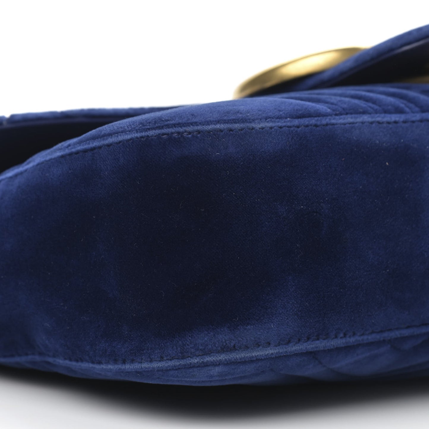 Velvet Matelasse Medium GG Marmont Shoulder Bag Cobalt Blue