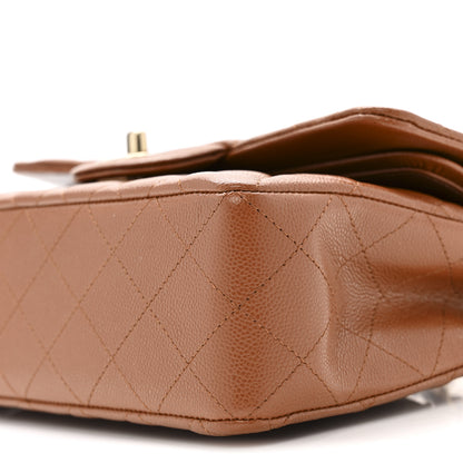 Chanel Caviar Quilted Small Double Flap Light Brown 10 of 11
