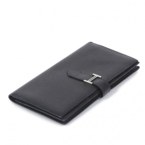 Hermes Epsom Leather Bearn Wallet Noir 5 of 10