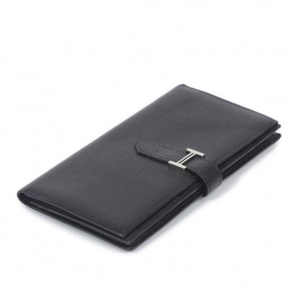Hermes Epsom Leather Bearn Wallet Noir 5 of 10