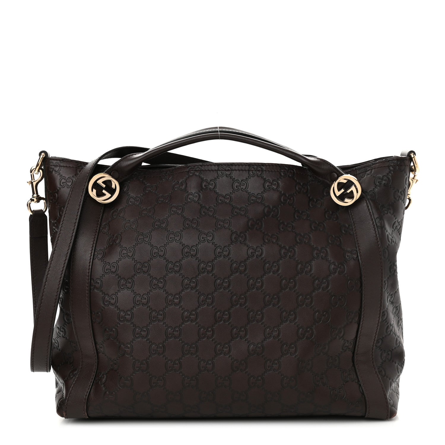 Gucci Guccissima Medium Miss GG Top Handle Bag Dark Brown 1 of 12