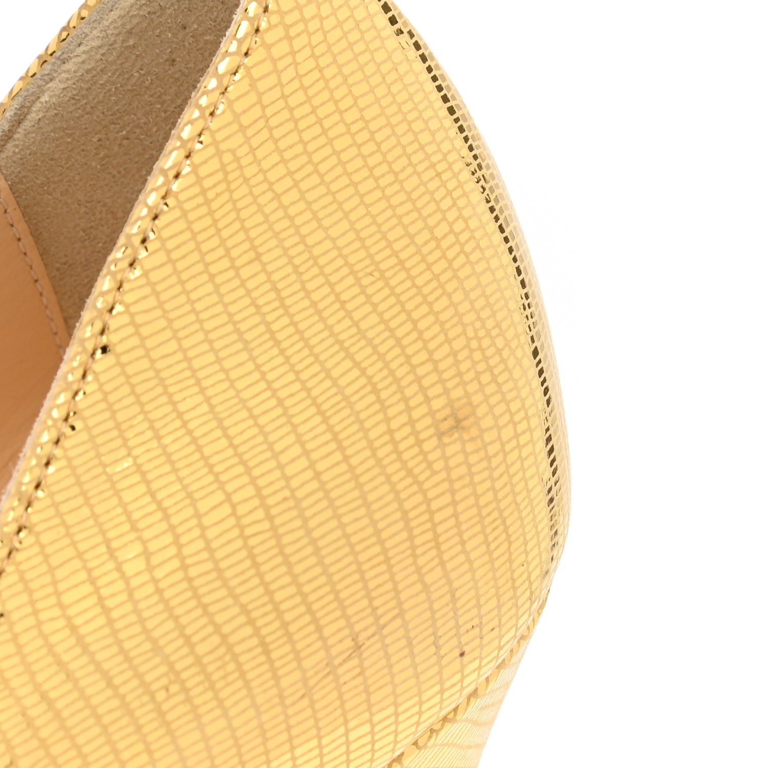 Christian Louboutin Laminato Dino So Kate 120 Pumps 38 Gold 7 of 9