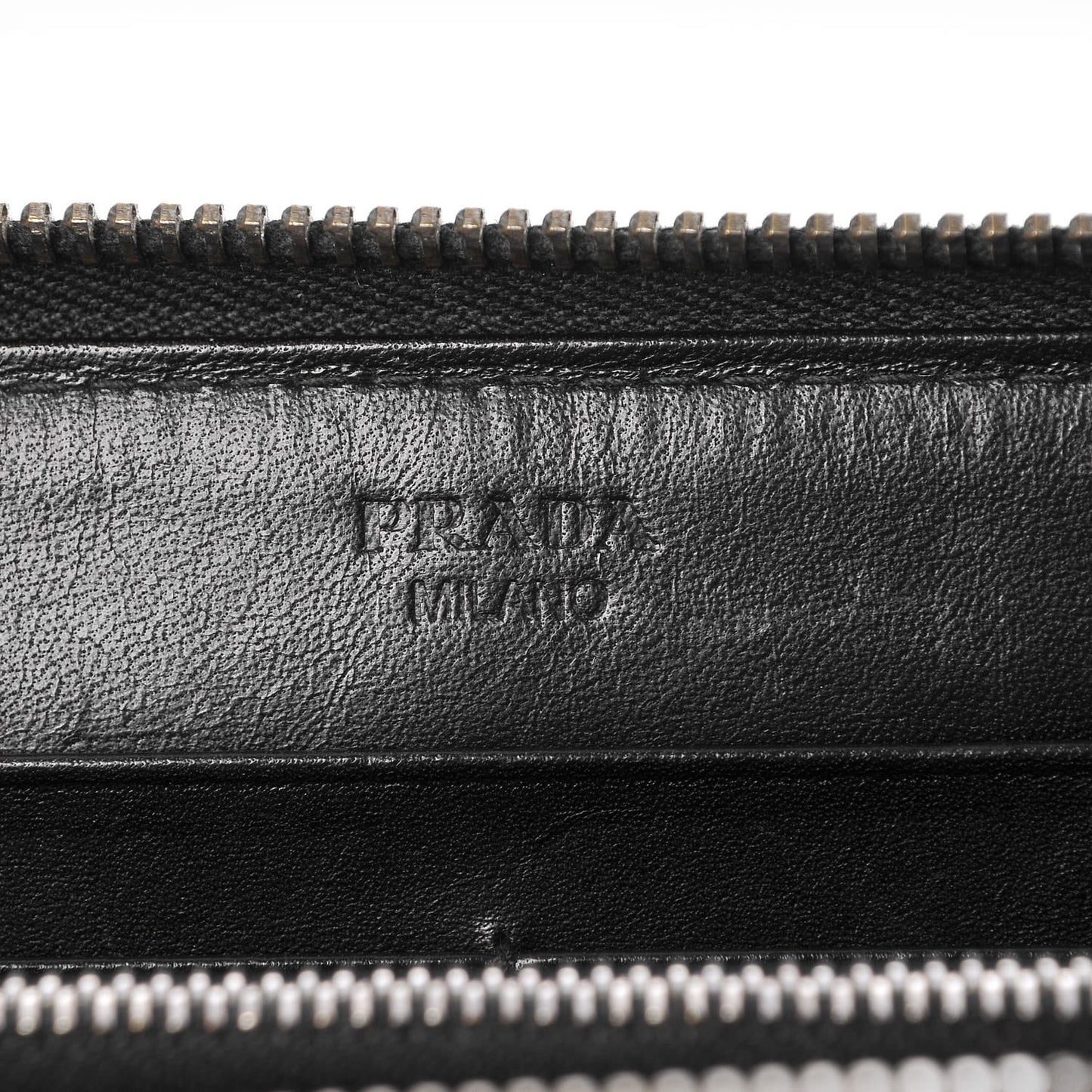 Spazzolato Studded Zip Around Wallet Black