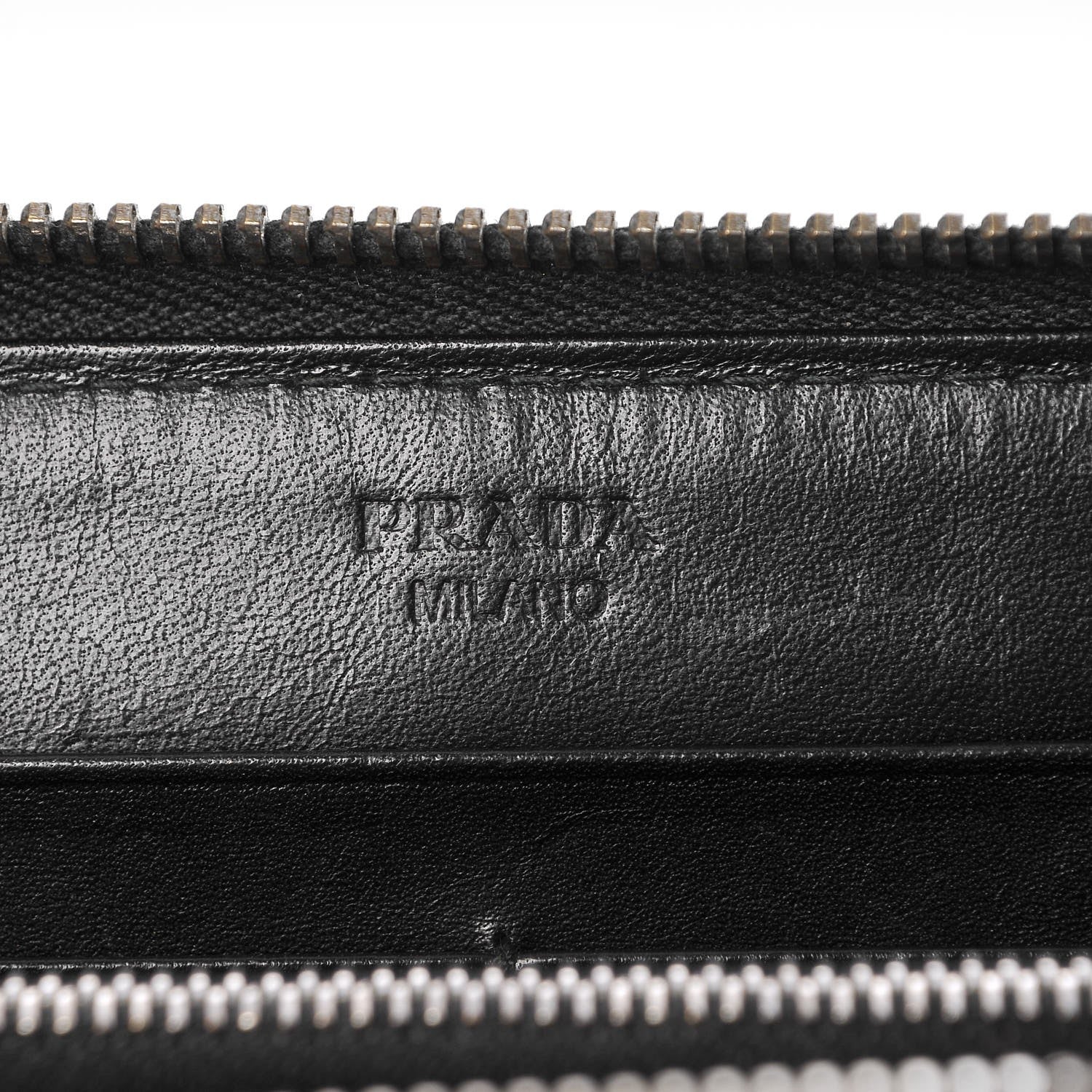 Prada Spazzolato Studded Zip Around Wallet Black 6 of 10