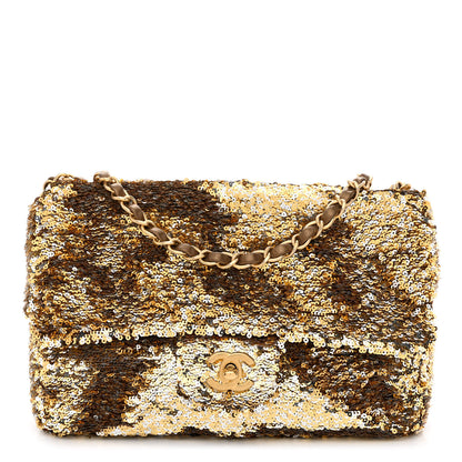 Chanel Sequin Quilted Medium Single Flap Gold 1 of 10