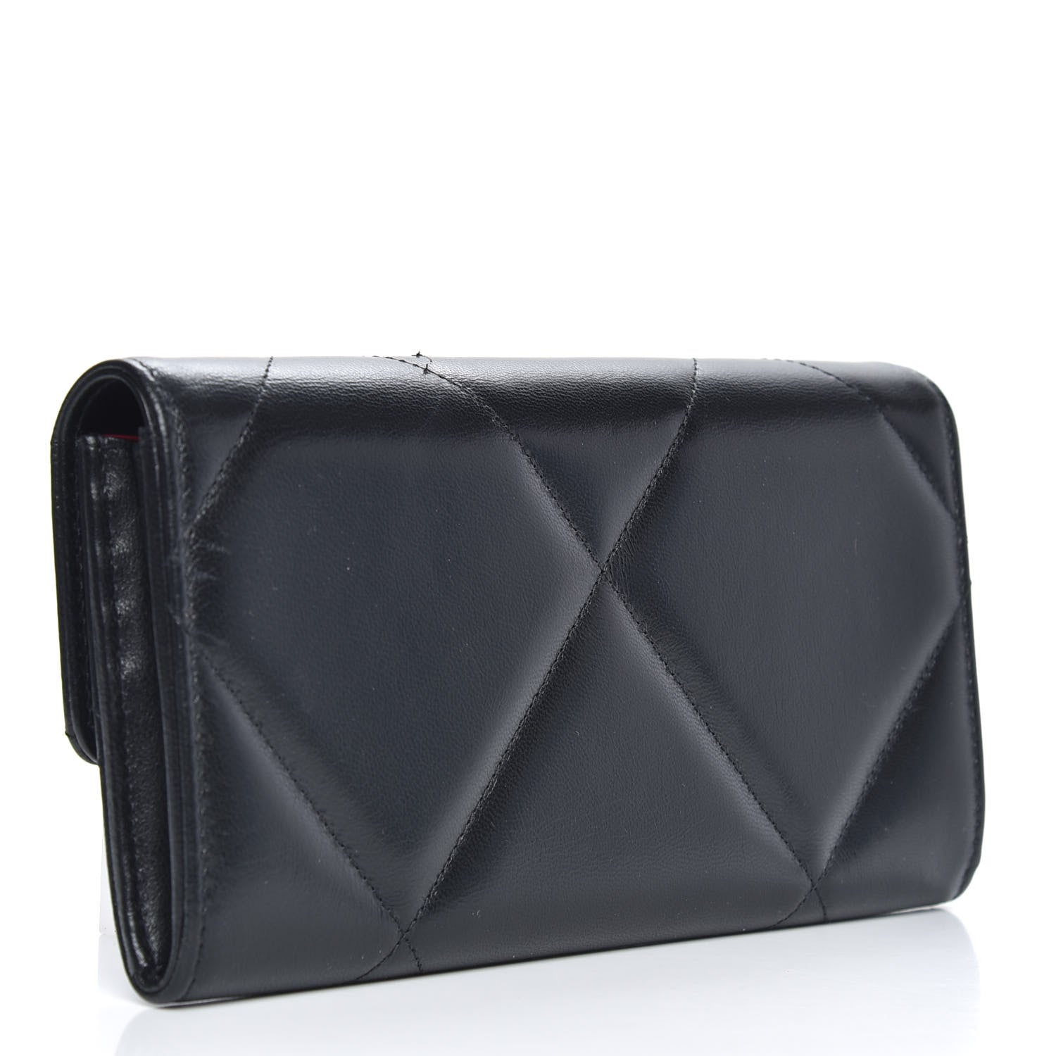 Chanel Lambskin Quilted Chanel 19 Flap Wallet Black 3 of 8