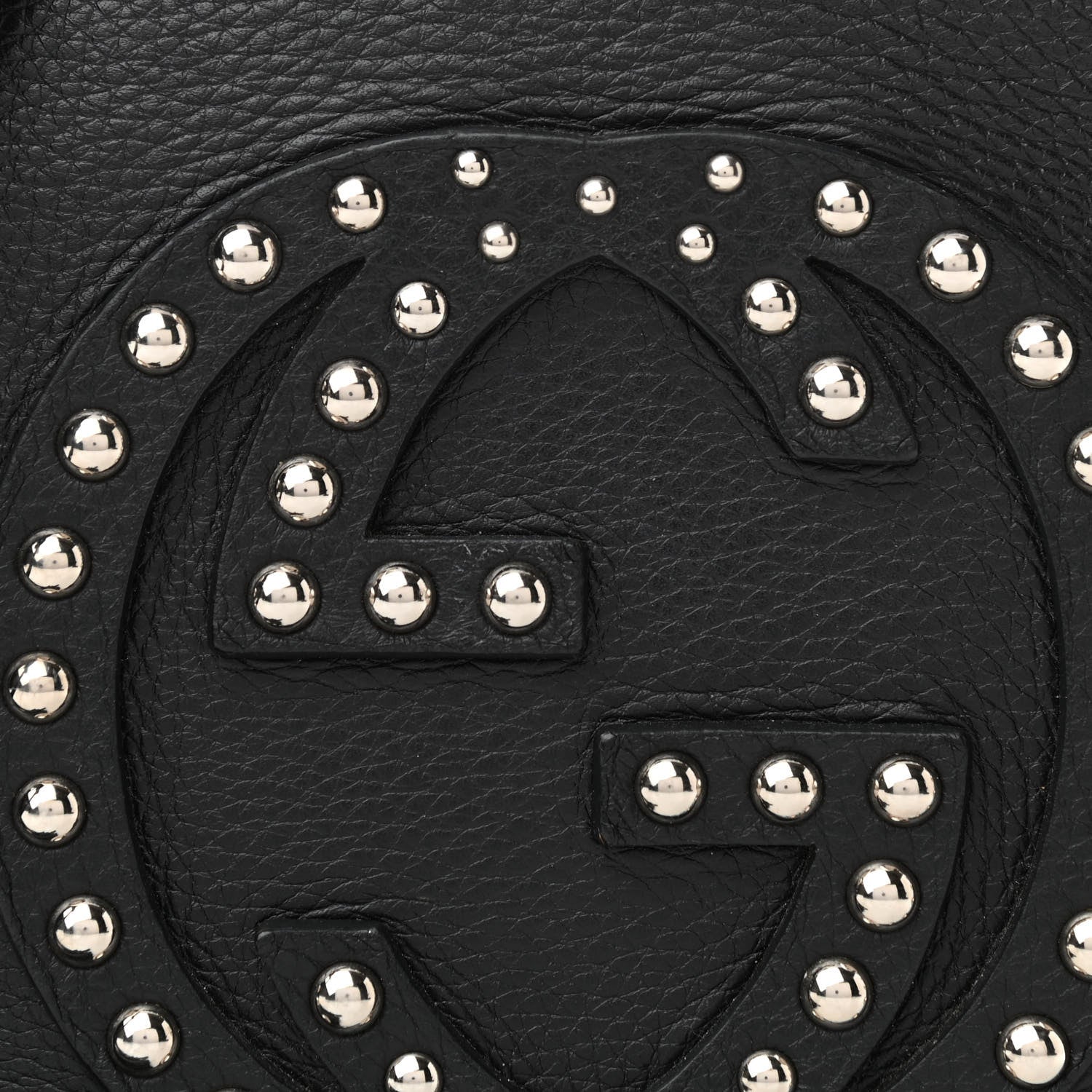 Gucci Pebbled Calfskin Studded Small Soho Disco Bag Black 7 of 9