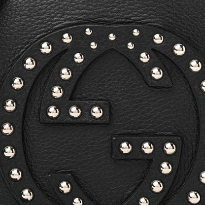 Gucci Pebbled Calfskin Studded Small Soho Disco Bag Black 7 of 9