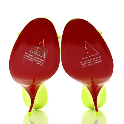 Christian Louboutin PVC Just Arch 100 Slide Sandals 38.5 Neon Yellow 5 of 7