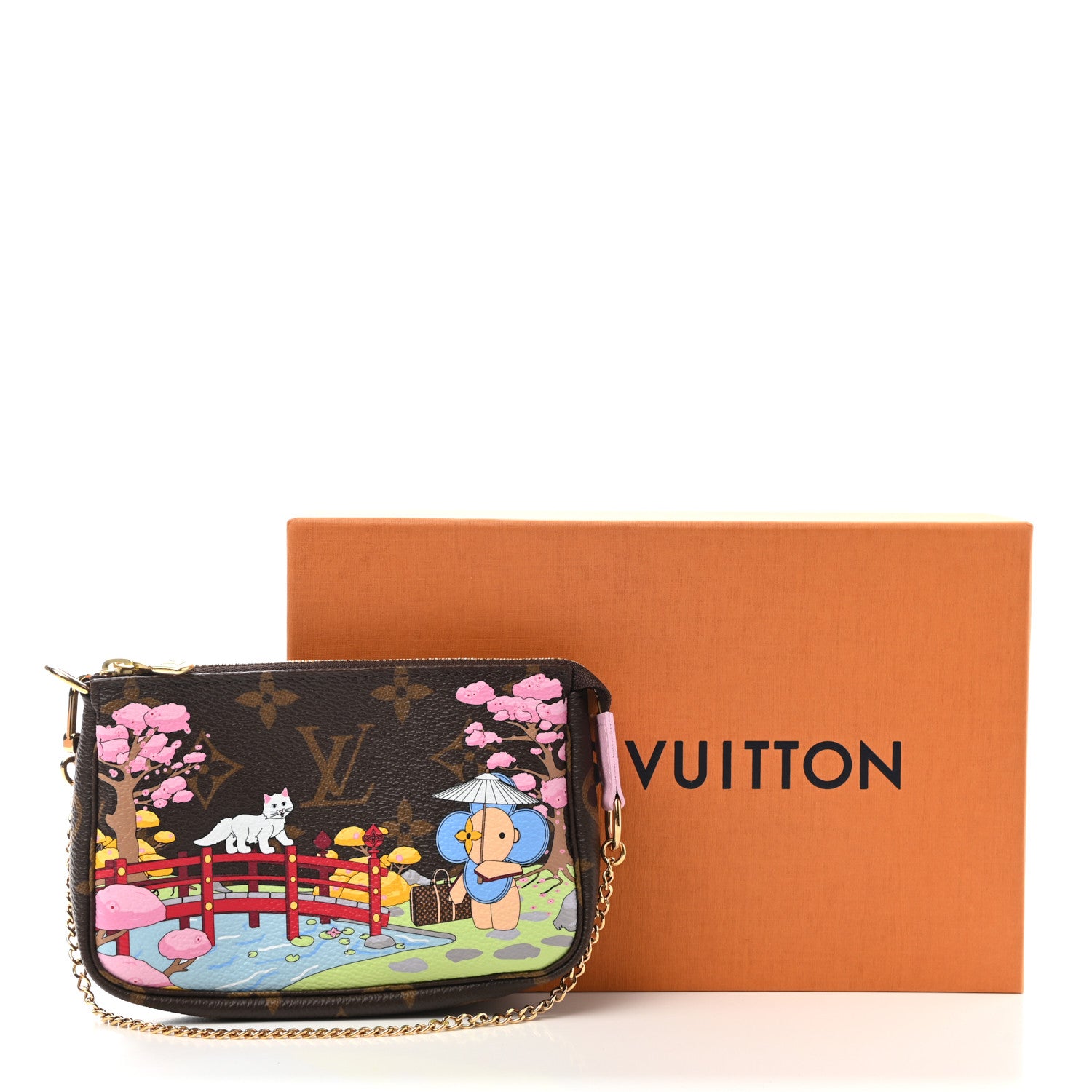 Louis Vuitton Monogram 2021 Christmas Animation Japanese Garden Mini Pochette Accessories Wisteria Pink 9 of 9