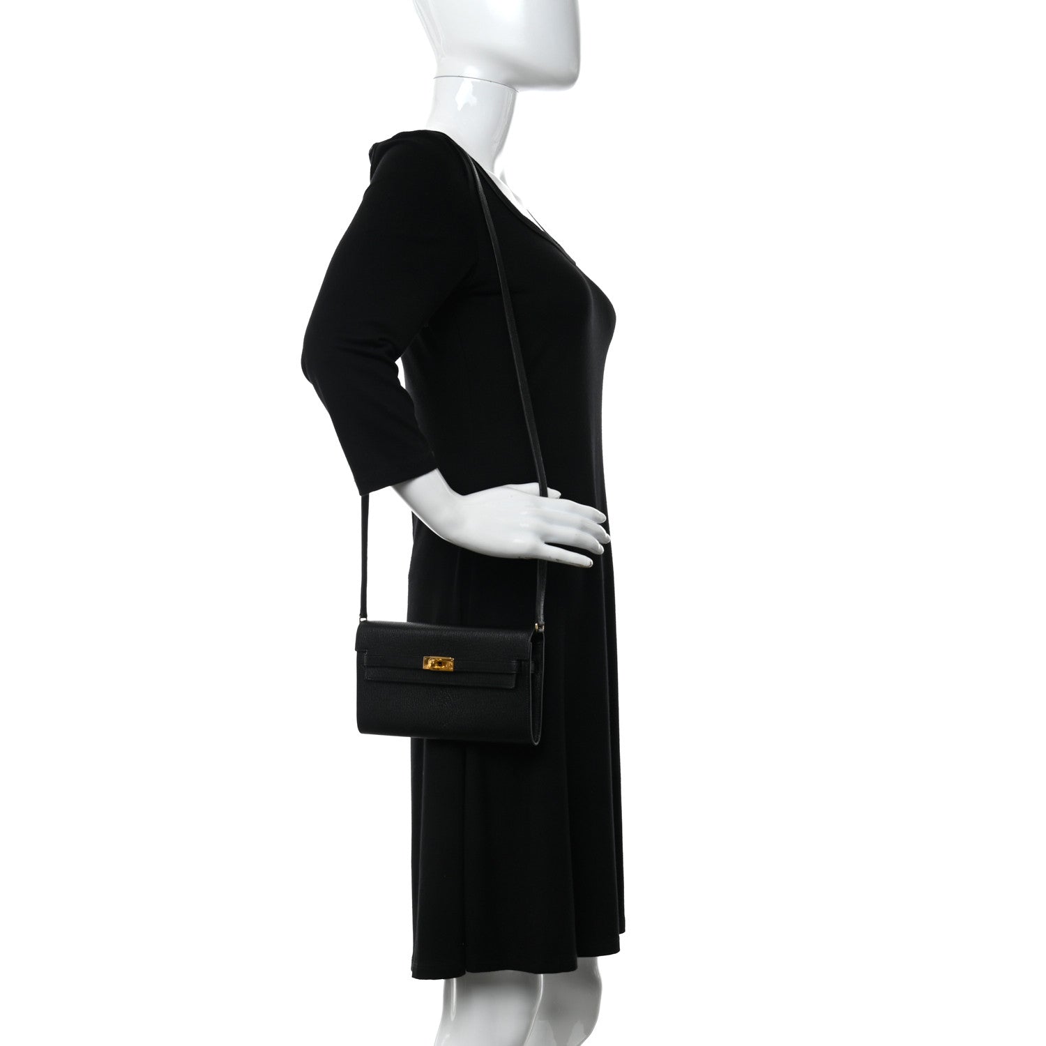 Hermes Chevre Mysore Kelly Wallet To Go Black 2 of 10