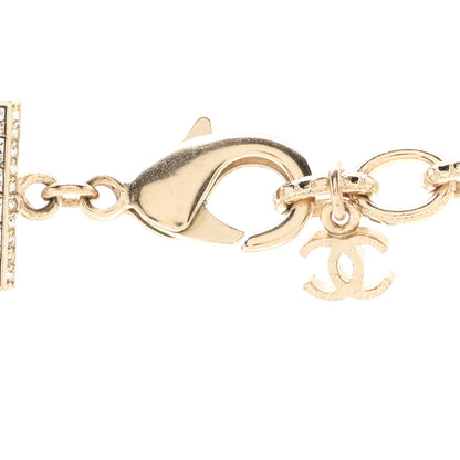 Chanel Baguette Crystal Pearl CC Double Strand Necklace Gold 5 of 7